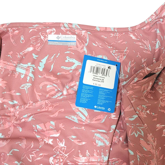 Columbia Women PFG Freezer III Dress Size 2X Plus Size Sandalwood Pink Floral - Picture 4 of 4